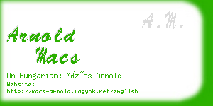 arnold macs business card